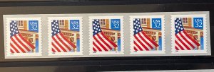 US PNC5 32c Flag Over Porch Stamp Sc# 2915B Plate S11111 MNH w/ Control Number