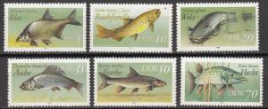 East Germany - DDR - 1987 Fish Fauna Sc# 2607/2612 - MNH (289N)