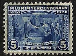 USA SCOTT 550 5¢ DEEP BLUE STAMP MINT OG NH EF+ 1920