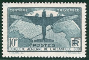 FRANCE Air Mail Scott.C17 10Fr High Value (1936) AEROPLANE Mint MM Cat $290 SBG9