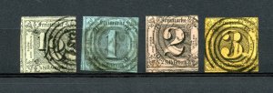 Germany-Thurn & Taxis #3, 5-7 (G392) numerals 1852-8, used, F, F-VF, CV$125.00