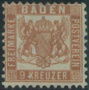 77948b - GERMANY Baden -  STAMP:  Michel  # 20a   -    MINT HINGED