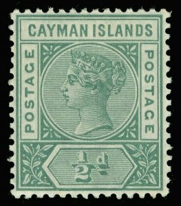 Cayman Islands 1900 QV ½d deep green MLH. SG 1.