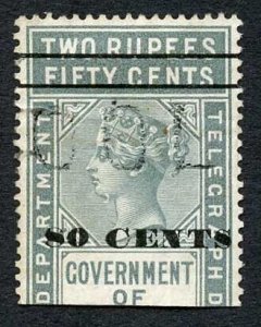 Ceylon Telegraph SGT98 80c on 2r50c Grey Only 4000 issued Cat 10 pounds