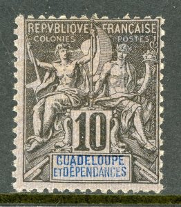 Guadeloupe 1892 French Colony 10¢ Black Commerce & Navigation SG #39 Mint D929