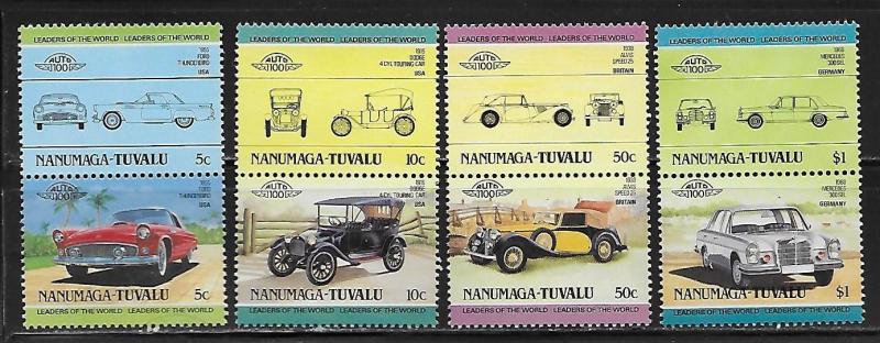 Tuvalu Nanumaga 6, 11, 18, 21 Cars part set MNH