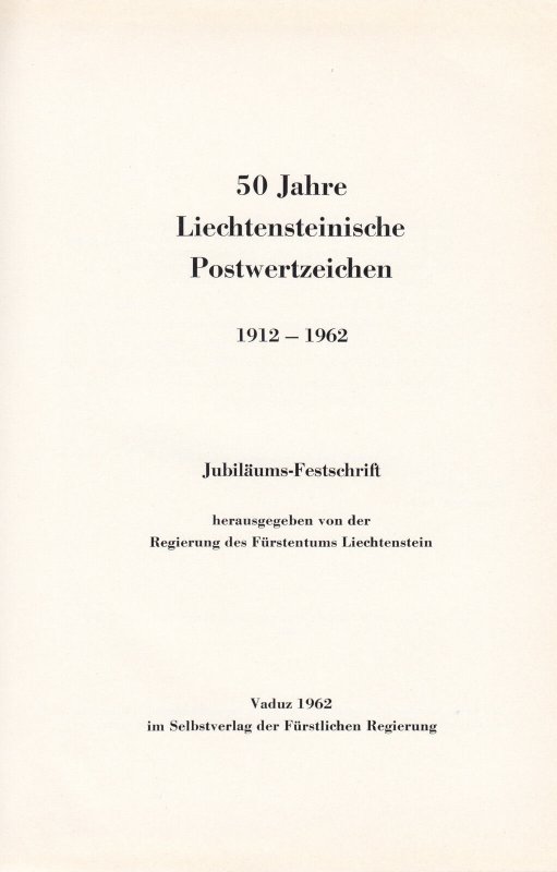 50 Jahre liechtensteinische Postwertzeichen. Hardcover, new. Liechtenstein