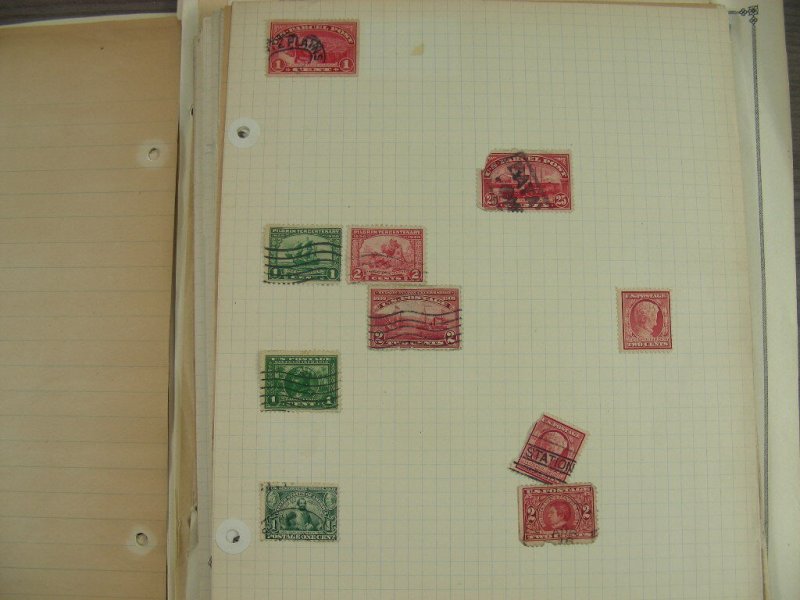 US, 100s of Stamps & a few Covers  mostly hinged on pages