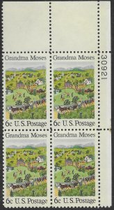 US #1370 PB. Grandma Moses.  Nice.