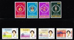 Album Specials Seychelles Scott # 380-387 Elizabeth Coronation Anniv Mint Hinged