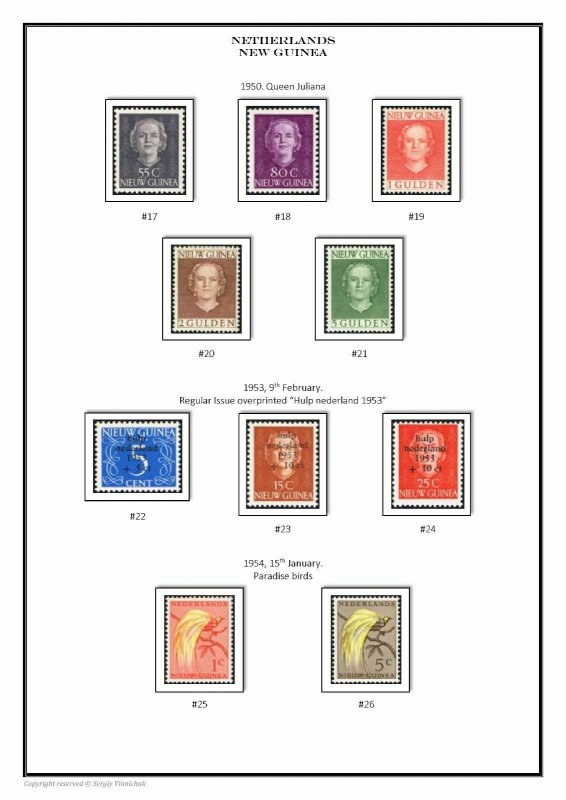 NETHERLANDS NEW GUINEA 1950-1962 PDF (DIGITAL) STAMP ALBUM PAGES