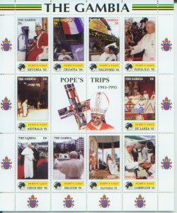 Pope-John Paul Travels 1993-95,  S/S 10 (GAMB2225)*