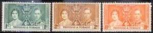 Trinidad & Tobago 1937 SC# 47-9 MNH-OG E32