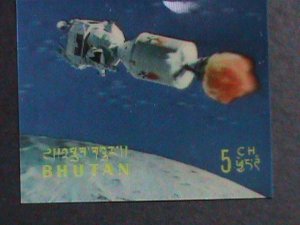 ​BHUTAN-1970 SC#118A- CONQUEST OF SPACE-V-2 ROCKET-3D STAMPS MNH VERY FINE