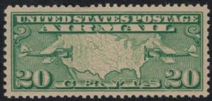 US #C9 SCV $80  XF-SUPERB mint never hinged, well centered,  SCV $80.00