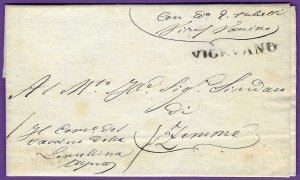 1830 FLS, Vigevano - Zeme (Zemme) Italy, Short Letter, S/L VIGEVANO Handstamp
