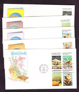 #1822-1830 Coral Reefs Set of 5 - House of Farnam Cachet DR