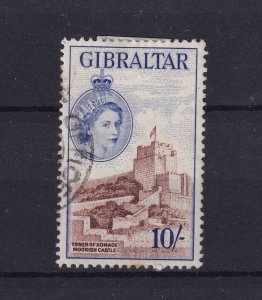 Gibraltar QEII 1953 10/- SG157 Fine Used BP16174
