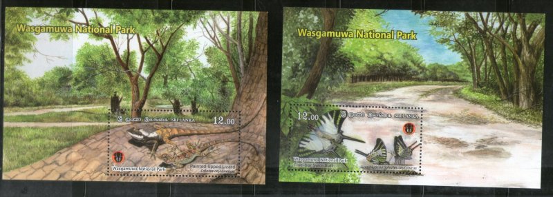 Sri Lanka 2019 National Parks Wildlife Elephant Monkey Bird Reptiles 6 M/s MNH #