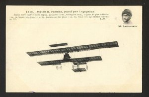 POSTAL HISTORY - Pioneer Aviation Pilot M. Legagneux, Biplane POSTCARD