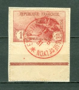 FRANCE 1922 LA MARSEILLAISE #B18 NICE RED CANCELLATION on PIECE...$37.50