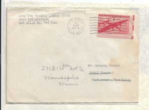 1946 Gen Henning Linden, APO 411 to West Point, NY fwd Minneapolis, MN (52068)
