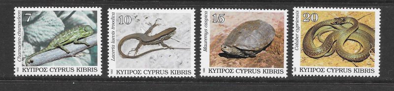 CYPRUS #802-5 REPTILES MNH