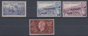 French Guiana Sc B3/B12 MLH. 1938-1944 Semi-Postals, 3 cplt sets