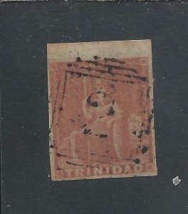 TRINIDAD 1851 (1d) BROWNISH-RED FU SG 7 CAT £70