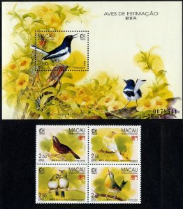 Macau 1995 Prize Bird (1ms + 4v Cpt)d MNH CV$30