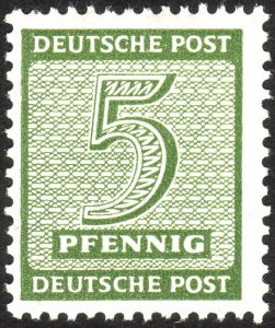 1945, Germany West Saxony 5pfg, MNH, Mi 128