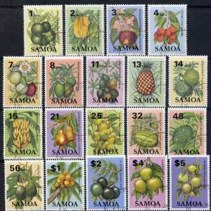 Samoa 1983-84 Fruit definitive set complete, 19 values fi...