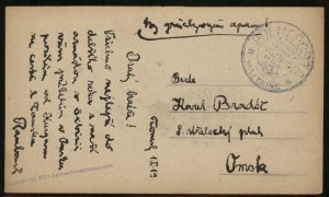 Czech Legion 1919 TOMSK Siberia Russia Feldpost Polni Posta Vojsko Na Rusi 99404