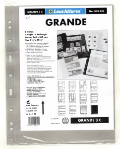 GRANDE 3C sheets - CLEAR - 3 horizontal pockets - Pack of 5 - Lighthouse