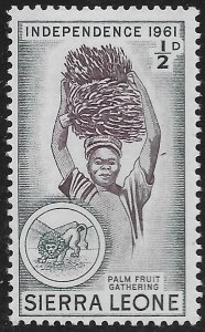 Sierra Leone #208 1/2p Carrying Oil Palm Fruit ~ MH