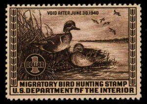 US.# RW6 FEDERAL DUCK STAMP - OG-H  - VF  CV $115.00  (ESP#429)