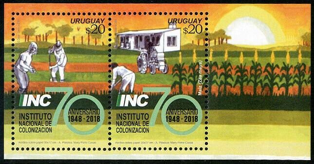 HERRICKSTAMP NEW ISSUES URUGUAY Sc.# 2643 Institute of Colonization S/S