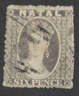 Natal Sc# 13 Used 1862 6p Queen Victoria