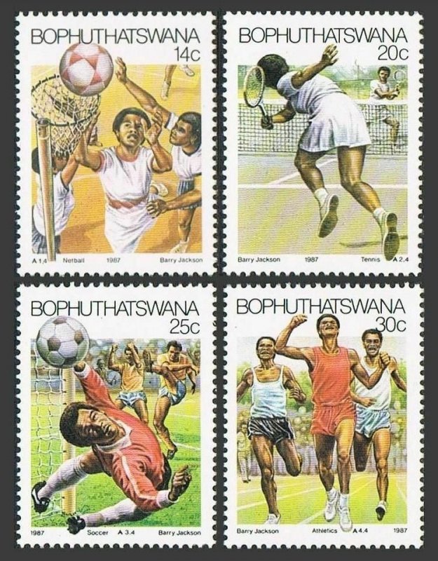 SA-Bophuthatswana 188-191,MNH.Michel 181-184. Sports 1987.Netball,Tennis,Soccer,