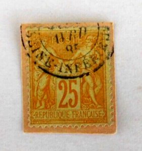 France #99 Used/Fine, On piece, w/partial town cancel, 25c Peace and  Commerce