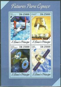 SAO TOME E PRINCIPE 2014 FUTURE IN SPACE SHEET OF FOUR STAMPS