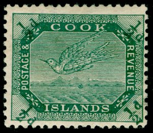 COOK ISLANDS SG37, ½d green, LH MINT. Cat £12.