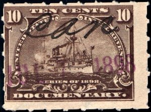 R168 10¢ Documentary Stamp (1898) Used/Date Stamped