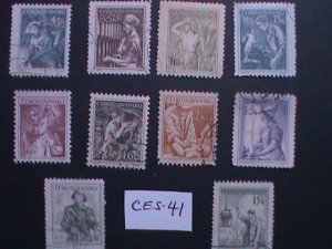​CZECHOSLOVAKIA 10 DIFFERENTS PROFESSIONERS -USED STAMPS- VERY FINE- CES-41