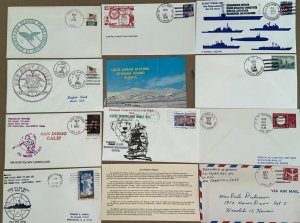 US NAVY BIG COLLECTION 69 DIFF SHIPS CACHETS & CANCELS & PICTORIALS 1952-2002