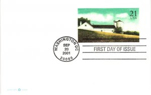 UX375 White Barn Postcard  No Cachet