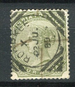 INDIA; 1880s early classic QV issue used 4a. value + Postmark, Roorkee