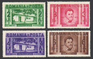 Romania 463-466,hinged.Michel 524-527. Ion Creanga,writer,1937.Birthplace.