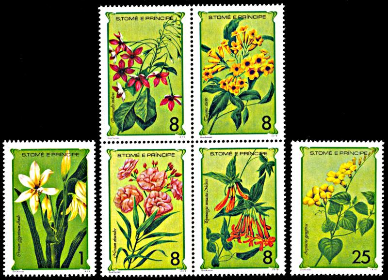 Saint Thomas and Prince 502,503,506 MNH, Flowers