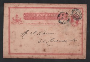 Queensland 1890 1d Chalon Stationery Card used Superb Brisbane Cancel WS22059